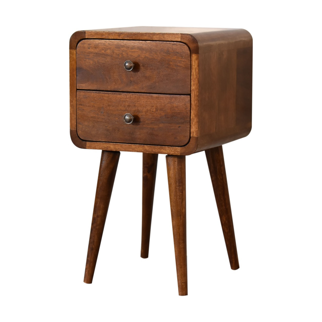 Mini Chestnut Curved Nightstand