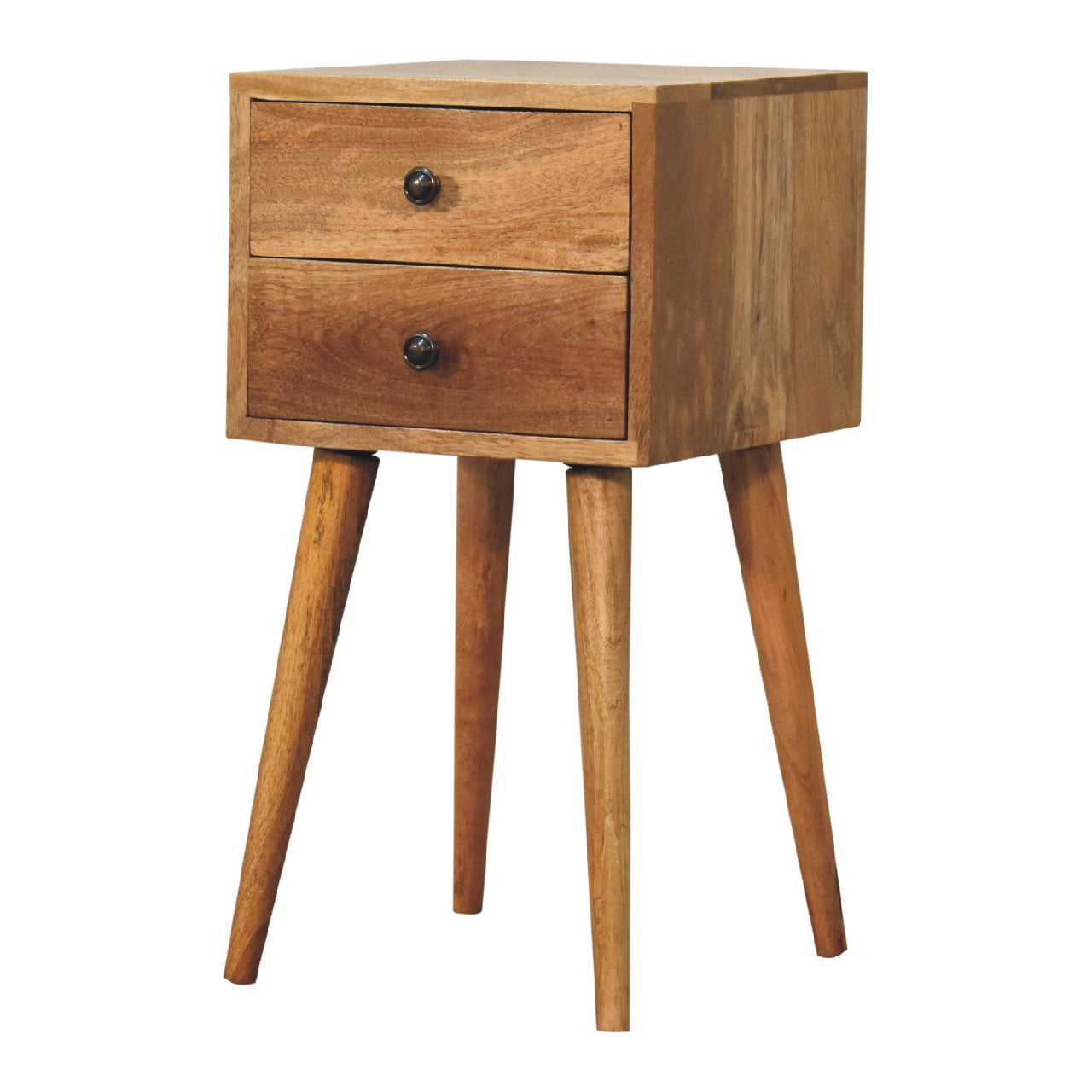 Mini 2 Drawer Oak-ish Nightstand