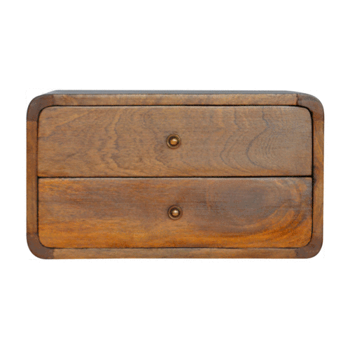 Floating Curved Chestnut Nightstand